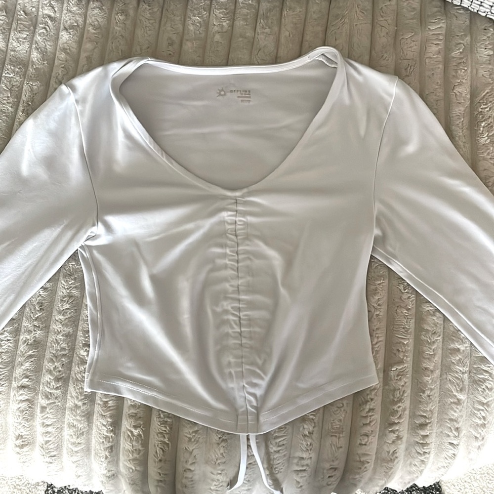 White Long Sleeve Cropped Top